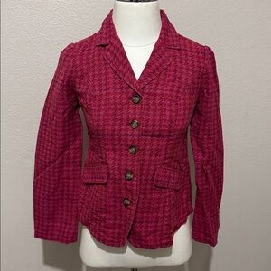Sundance Blazer Jacket Petite Pink Purple Houndstooth Paisley